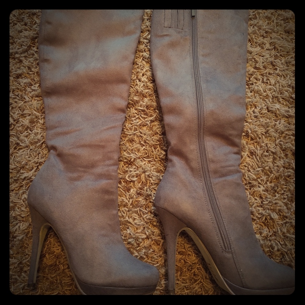 Grey Suede Boots